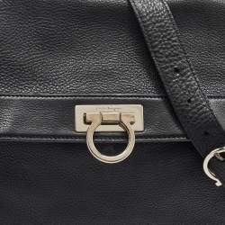 Pre Owned Salvatore Ferragamo Black Leather Large Sofia Top Handle Bag