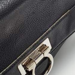 Pre Owned Salvatore Ferragamo Black Leather Large Sofia Top Handle Bag