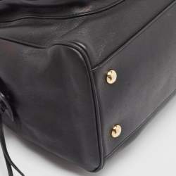 Pre Owned Salvatore Ferragamo Black Leather Aline Smooth Shoulder Bag