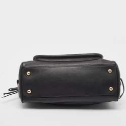 Pre Owned Salvatore Ferragamo Black Leather Aline Smooth Shoulder Bag