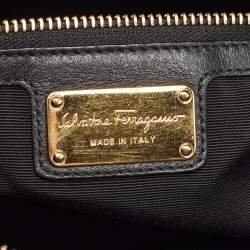 Pre Owned Salvatore Ferragamo Black Leather Aline Smooth Shoulder Bag