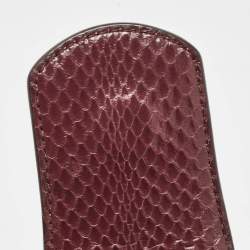 Pre Owned Salvatore Ferragamo Burgundy Snakeskin Thea Top Handle Bag