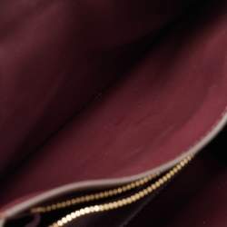 Pre Owned Salvatore Ferragamo Burgundy Snakeskin Thea Top Handle Bag