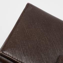 Pre Owned Salvatore Ferragamo Brown Leather Gancini Icona Continental Wallet