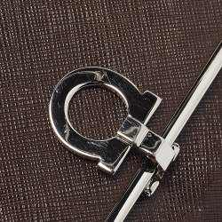 Pre Owned Salvatore Ferragamo Brown Leather Gancini Icona Continental Wallet