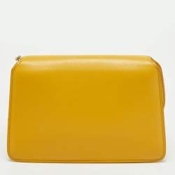 Pre Owned Salvatore Ferragamo Yellow Leather Vella Crossbody Bag