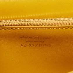 Pre Owned Salvatore Ferragamo Yellow Leather Vella Crossbody Bag