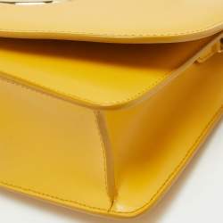 Pre Owned Salvatore Ferragamo Yellow Leather Vella Crossbody Bag