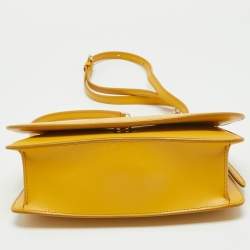 Pre Owned Salvatore Ferragamo Yellow Leather Vella Crossbody Bag