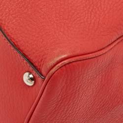 Pre Owned Salvatore Ferragamo Red Leather Isabel Boston Bag