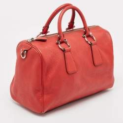 Pre Owned Salvatore Ferragamo Red Leather Isabel Boston Bag