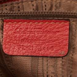 Pre Owned Salvatore Ferragamo Red Leather Isabel Boston Bag