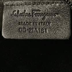 Salvatore Ferragamo Silver/Black Crochet Leather Oversized Bag