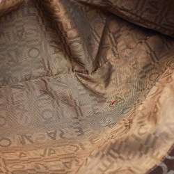 Salvatore Ferragamo Brown/Silver Gancini Printed Coated Canvas and Leather Zip Tote