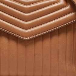 Pre Owned Salvatore Ferragamo Tan Quilt Leather Shoulder Bag