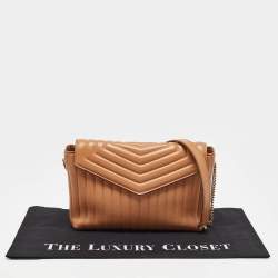 Pre Owned Salvatore Ferragamo Tan Quilt Leather Shoulder Bag