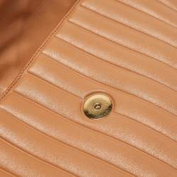 Pre Owned Salvatore Ferragamo Tan Quilt Leather Shoulder Bag