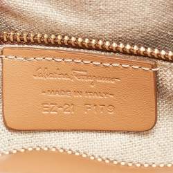 Pre Owned Salvatore Ferragamo Tan Quilt Leather Shoulder Bag
