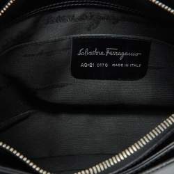 Pre Owned Salvatore Ferragamo Black Leather Hobo