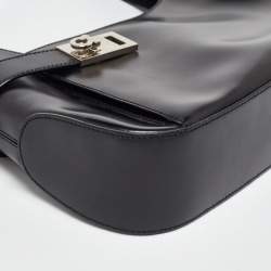Pre Owned Salvatore Ferragamo Black Leather Hobo