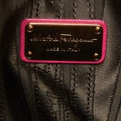 Pre Owned Salvatore Ferragamo Fuchsia Leather Beky Tote