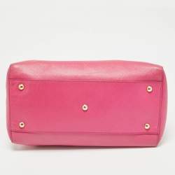 Pre Owned Salvatore Ferragamo Fuchsia Leather Beky Tote