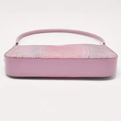 Pre Owned Salvatore Ferragamo Lilac Lizard Embossed Leather Shoulder Bag