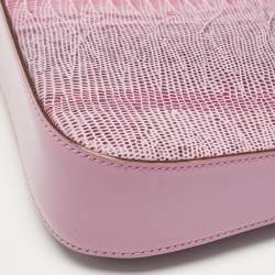 Pre Owned Salvatore Ferragamo Lilac Lizard Embossed Leather Shoulder Bag