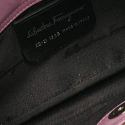 Pre Owned Salvatore Ferragamo Lilac Lizard Embossed Leather Shoulder Bag