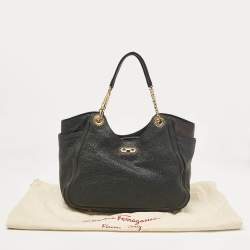 Pre Owned Salvatore Ferragamo Black Leather Betulla Tote