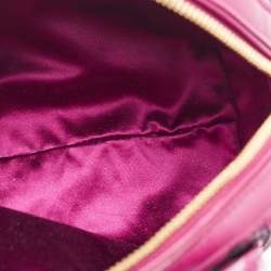 Salvatore Ferragamo Burgundy Sequins and Leather Fiamma Satchel