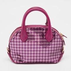 Salvatore Ferragamo Burgundy Sequins and Leather Fiamma Satchel