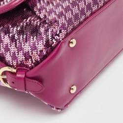 Salvatore Ferragamo Burgundy Sequins and Leather Fiamma Satchel