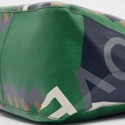 Pre Owned Salvatore Ferragamo Multicolor Printed Leather Shopper Tote