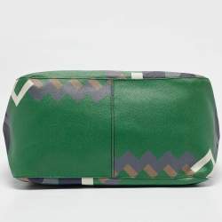 Pre Owned Salvatore Ferragamo Multicolor Printed Leather Shopper Tote