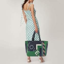 Pre Owned Salvatore Ferragamo Multicolor Printed Leather Shopper Tote