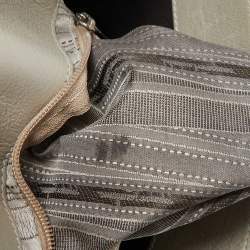 Salvatore Ferragamo Light Grey Embossed Leather Bice Tote