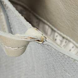 Salvatore Ferragamo Light Grey Embossed Leather Bice Tote