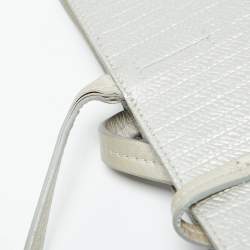 Salvatore Ferragamo Light Grey Embossed Leather Bice Tote