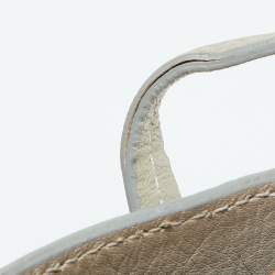 Salvatore Ferragamo Light Grey Embossed Leather Bice Tote