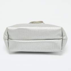 Salvatore Ferragamo Light Grey Embossed Leather Bice Tote