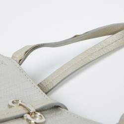 Salvatore Ferragamo Light Grey Embossed Leather Bice Tote