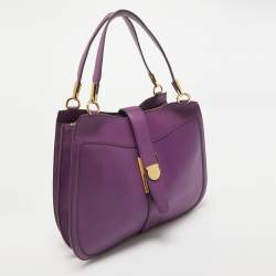 Pre Owned Salvatore Ferragamo Purple Leather Enny Hobo