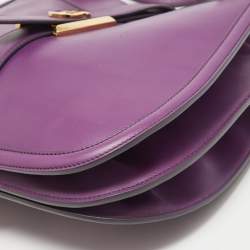 Pre Owned Salvatore Ferragamo Purple Leather Enny Hobo
