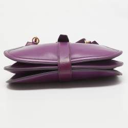 Pre Owned Salvatore Ferragamo Purple Leather Enny Hobo