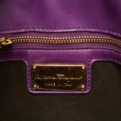 Pre Owned Salvatore Ferragamo Purple Leather Enny Hobo