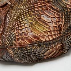 Salvatore Ferragamo Brown Python Leather Hobo