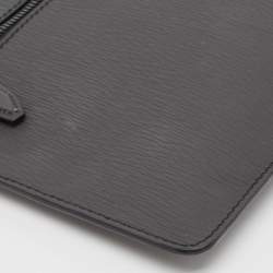 Pre Owned Salvatore Ferragamo Dark Grey Leather Clutch