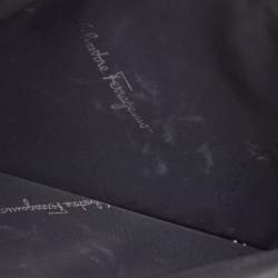 Pre Owned Salvatore Ferragamo Dark Grey Leather Clutch