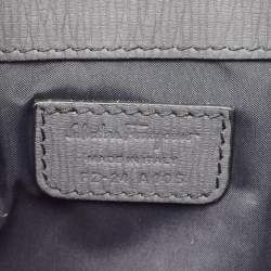 Pre Owned Salvatore Ferragamo Dark Grey Leather Clutch
